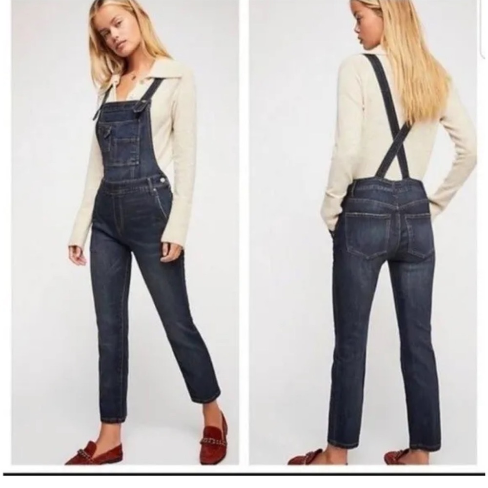 Like New!! Free People Jumpsuits Slim Fit Bib Overalls skinny
